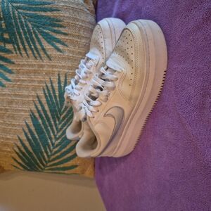 NIKE Court Vision Alta Ltr Women’s Size 10- DV2176-001: White/Silver